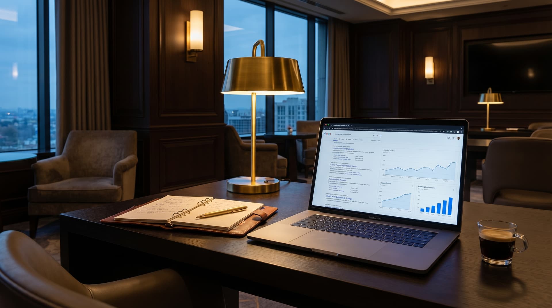 SEO for hotels Dubai — search analytics and keyword strategy workspace