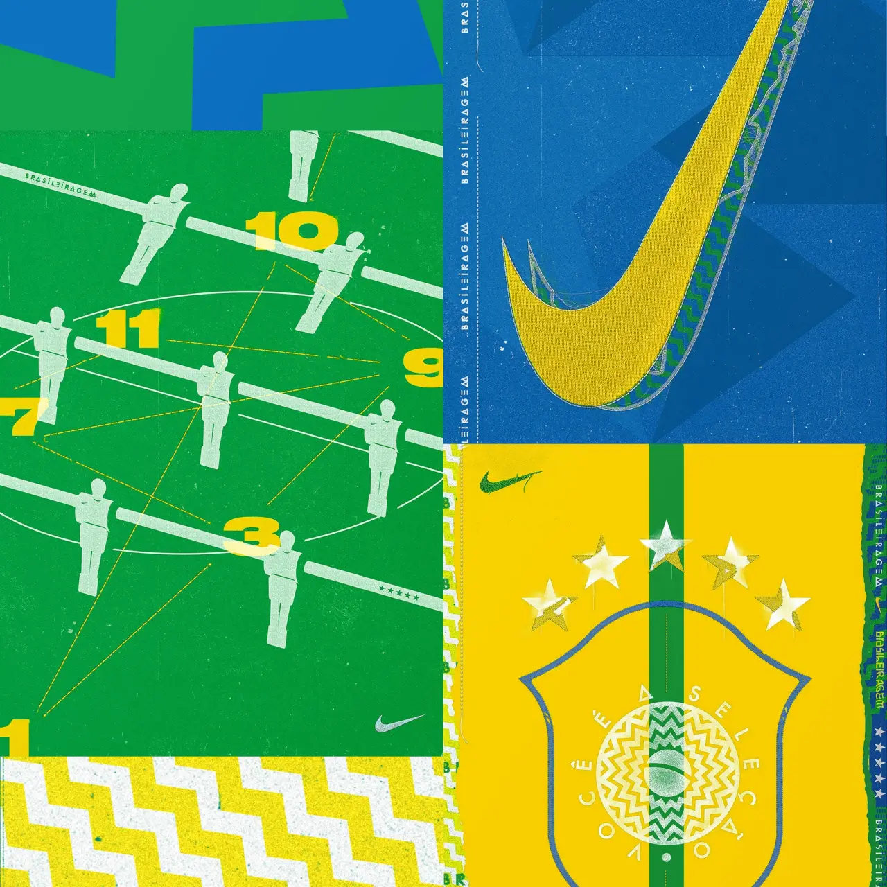 Nike Brazil graphic artwork with the CBF crest and Swoosh